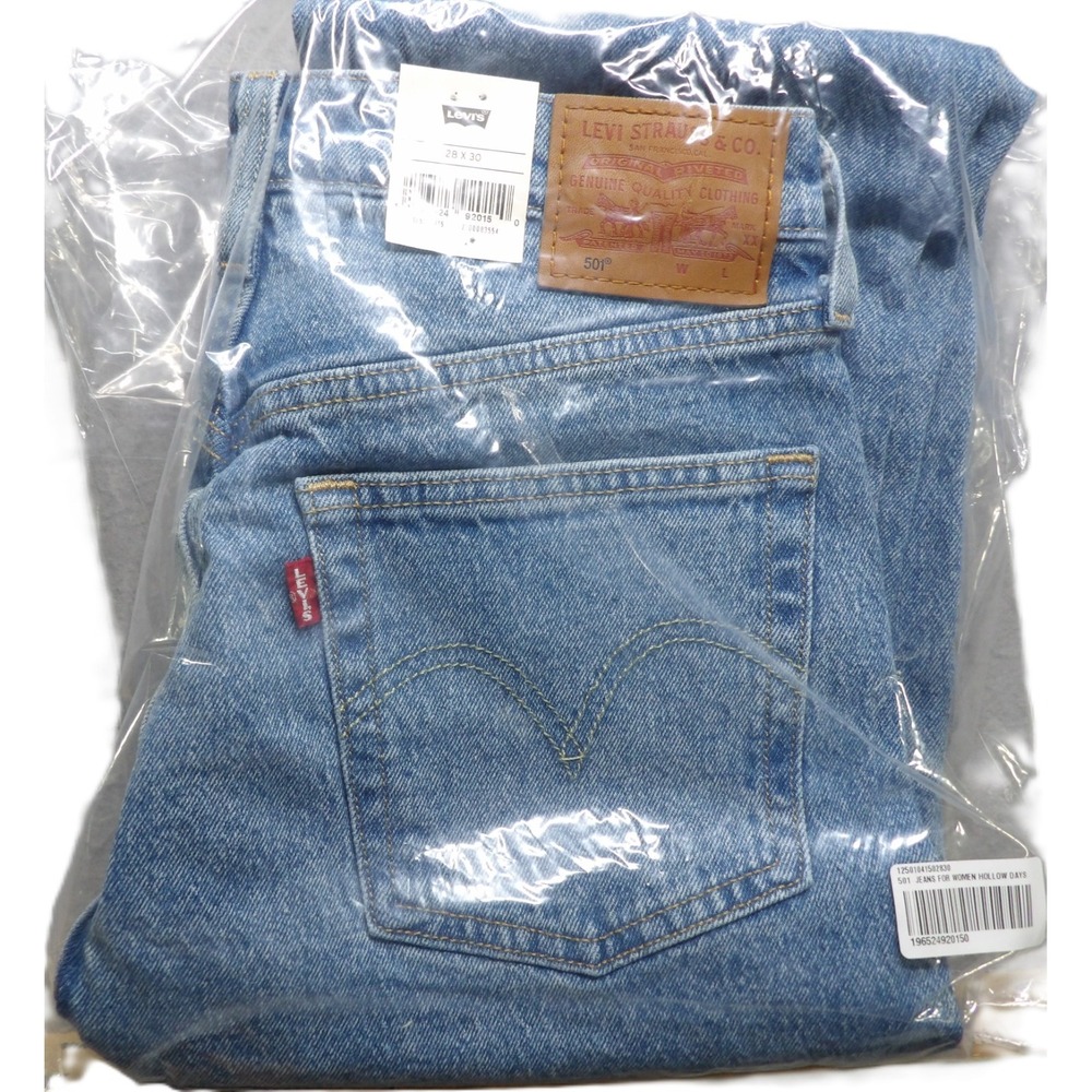 NWT Levi Premium 501 Original Jeans Women Hollow Days Blue Denim High Rise 28x30
